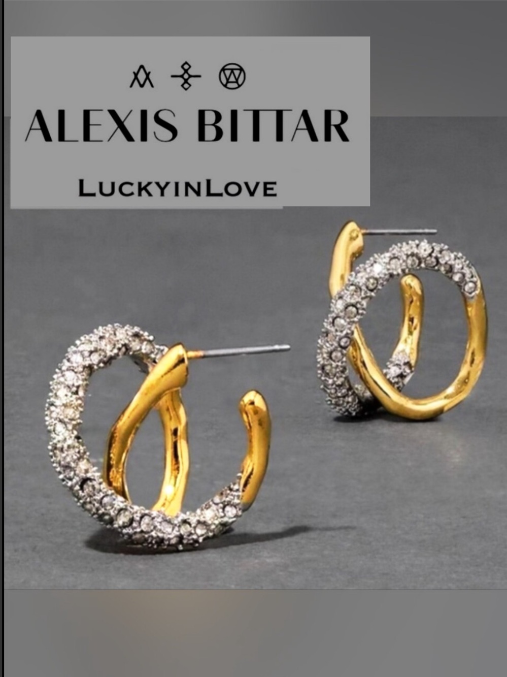 ALEXIS BITTAR • Solanales Twisted Orbit
- Gold Silver Hoop Earrings